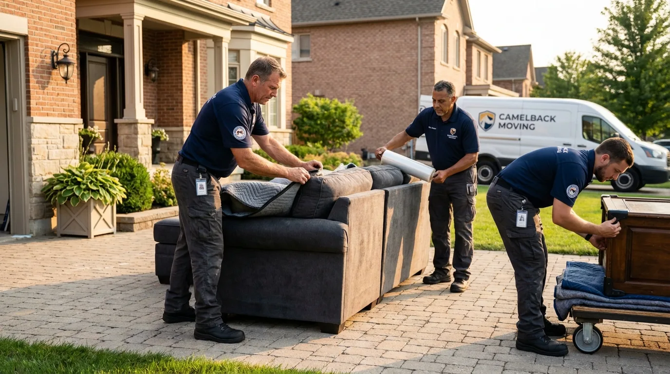 Large estate moving crew wrapping furniture in Winters, TX